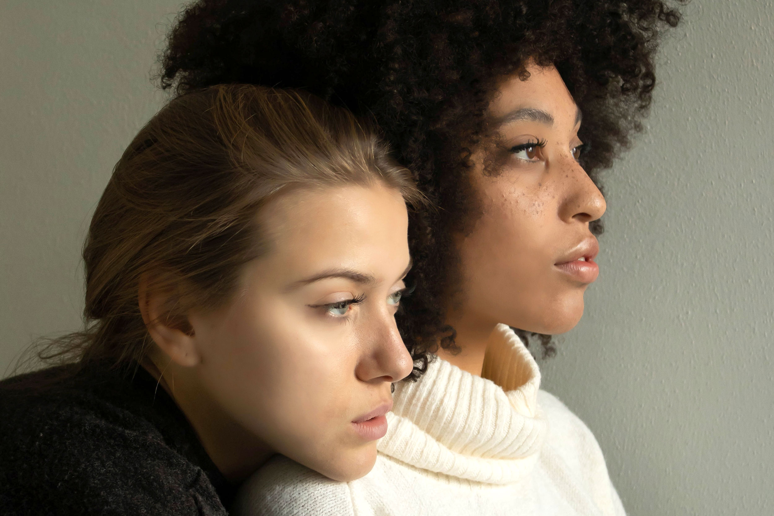 Two women in profile