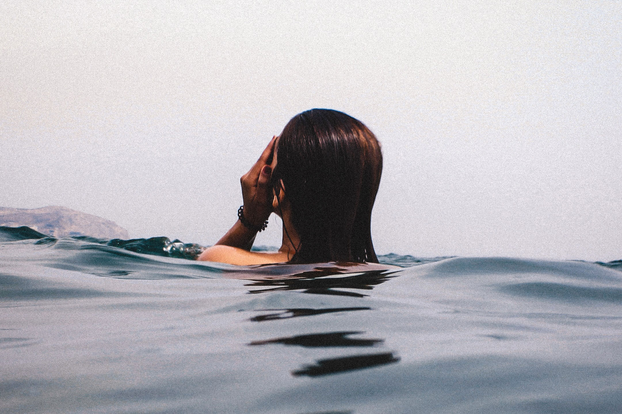 Woman in ocean