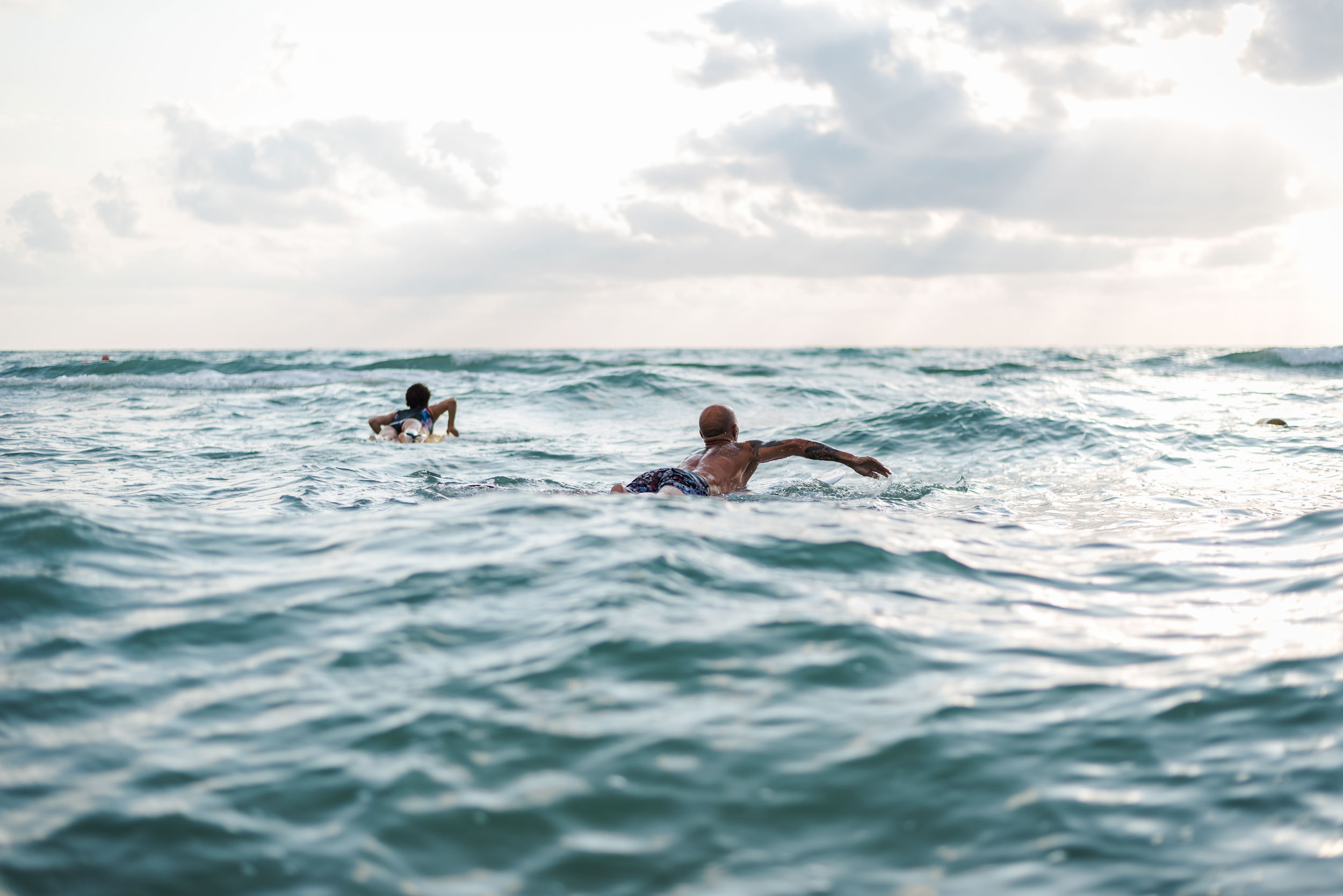 Surfers in the ocean