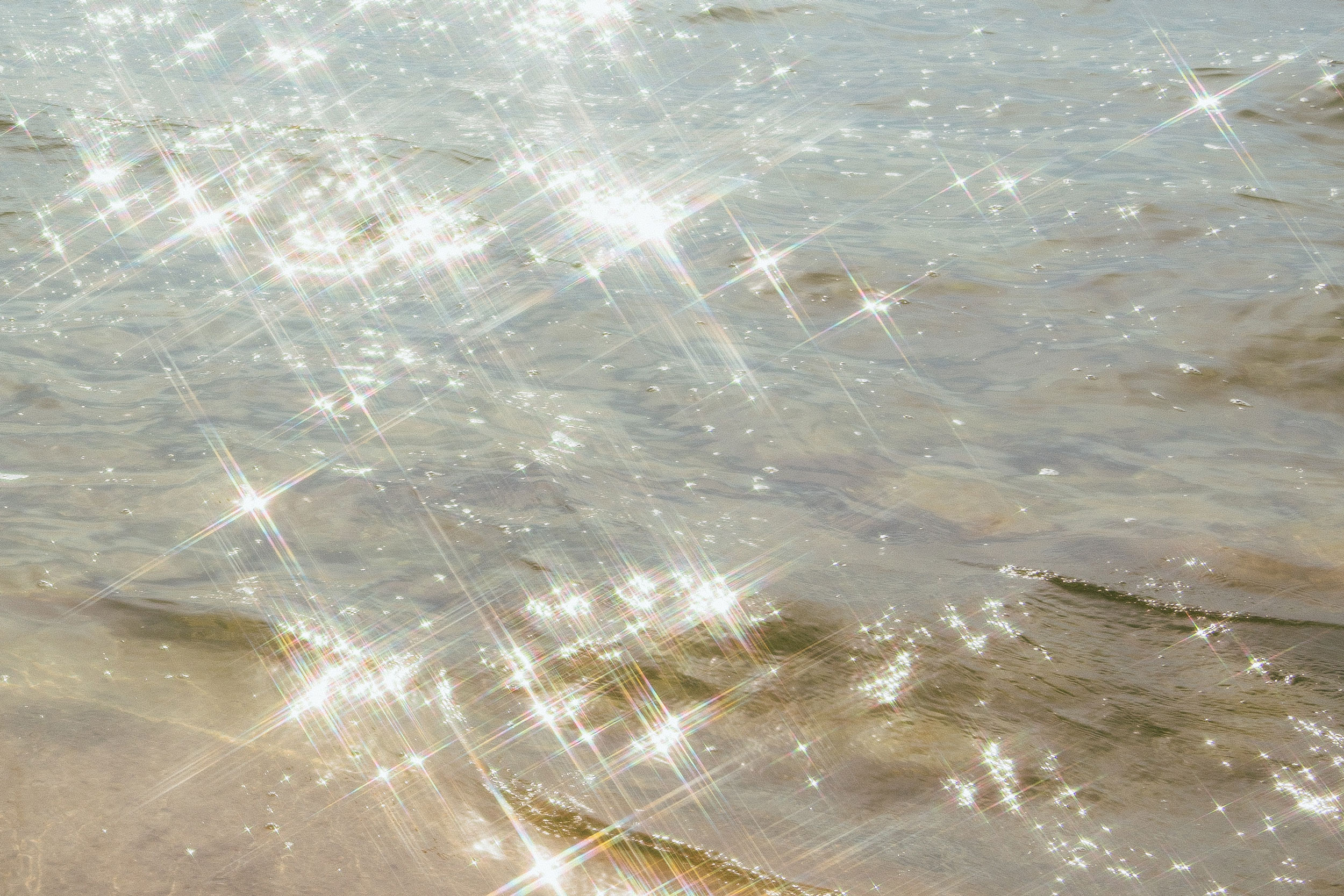 Sun sparkle on water